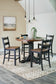 Valebeck Counter Height Dining Table and 4 Barstools with Storage